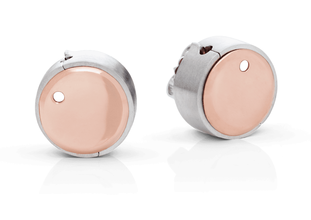 Silber roségoldener Ohrstecker für Hörgerät